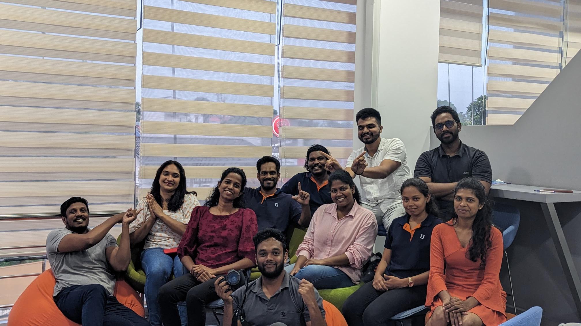 Digiratina team celebrating together in the office